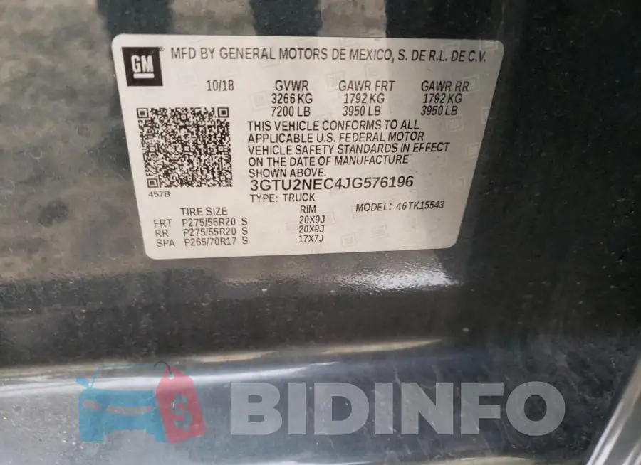 3GTU2NEC4JG576196 Photo# 13