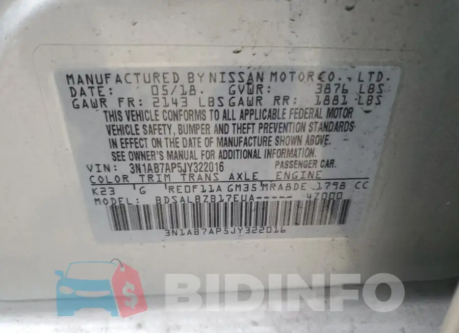 3N1AB7AP5JY322016 Photo# 12