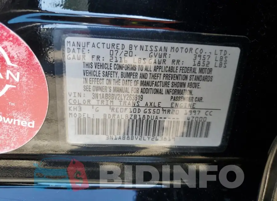 3N1AB8BV2LY263819 Photo# 12