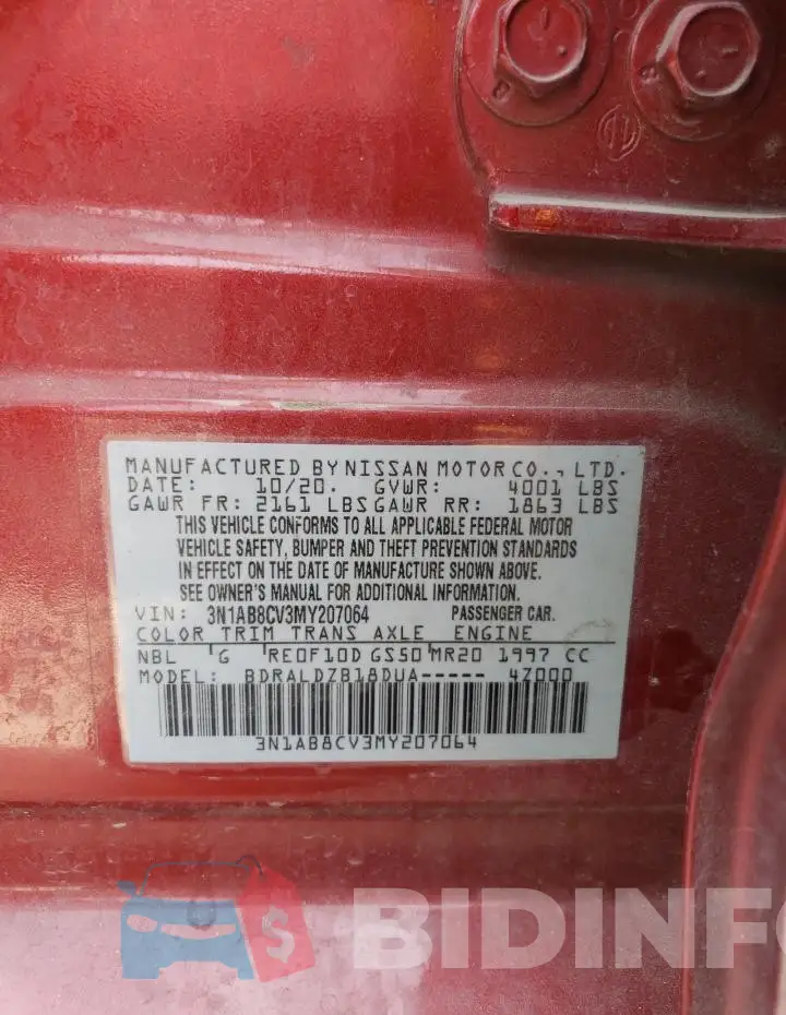 3N1AB8CV3MY207064 Photo# 12