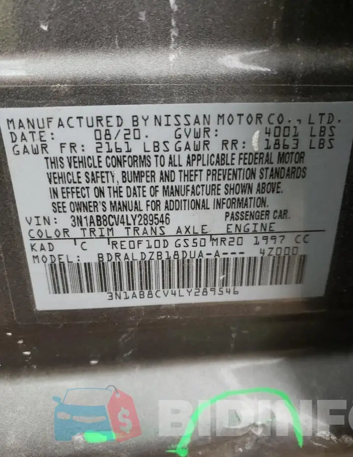 3N1AB8CV4LY289546 Photo# 12