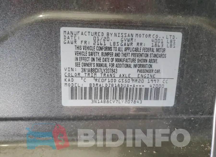 3N1AB8CV7LY207843 Photo# 12