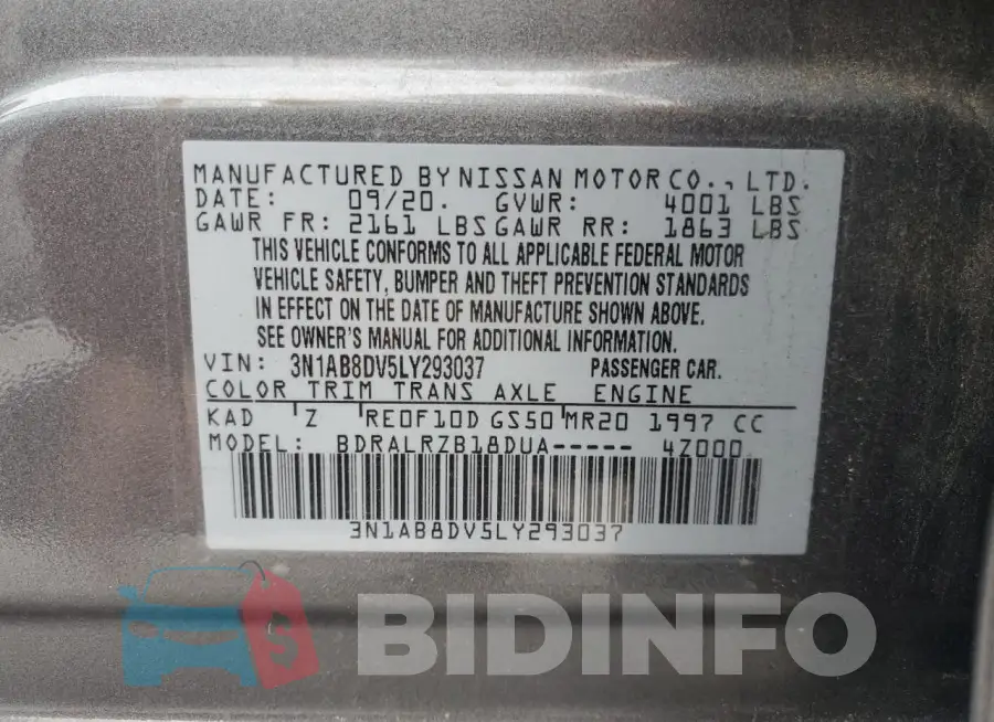 3N1AB8DV5LY293037 Photo# 12