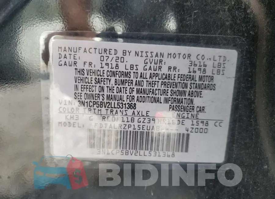 3N1CP5BV2LL531368 Photo# 13
