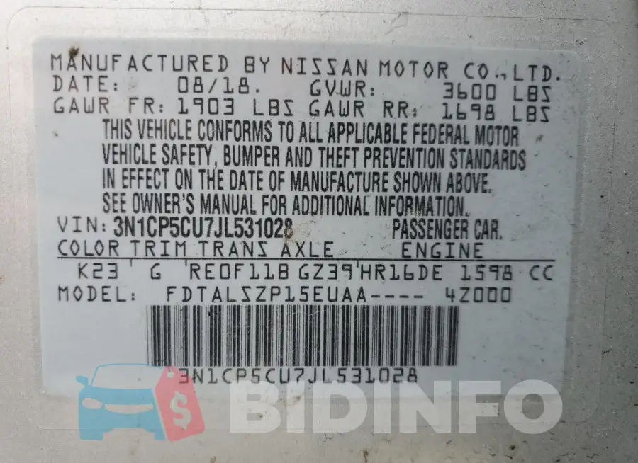 3N1CP5CU7JL531028 Photo# 13