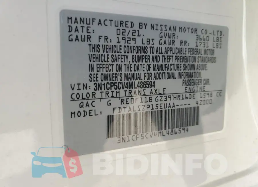 3N1CP5CV4ML486594 Photo# 12