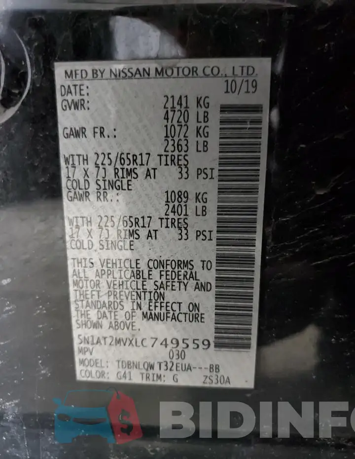 5N1AT2MVXLC749559 Photo# 14