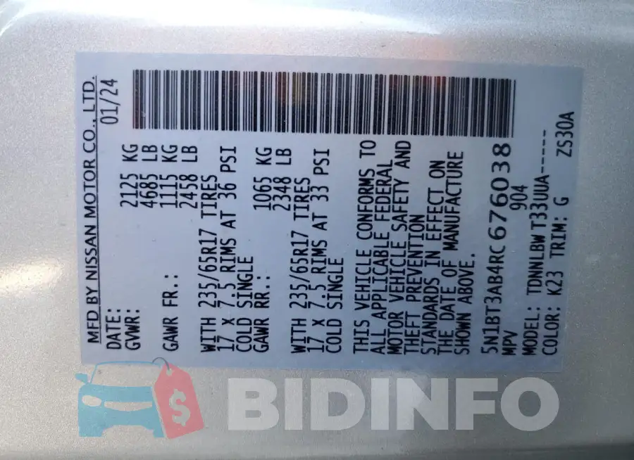 5N1BT3AB4RC676038 Photo# 13