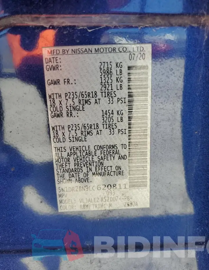 5N1DR2BN9LC620811 Photo# 13