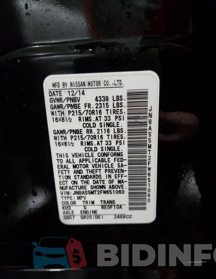 JN8AS5MT2FW651060 Photo# 13