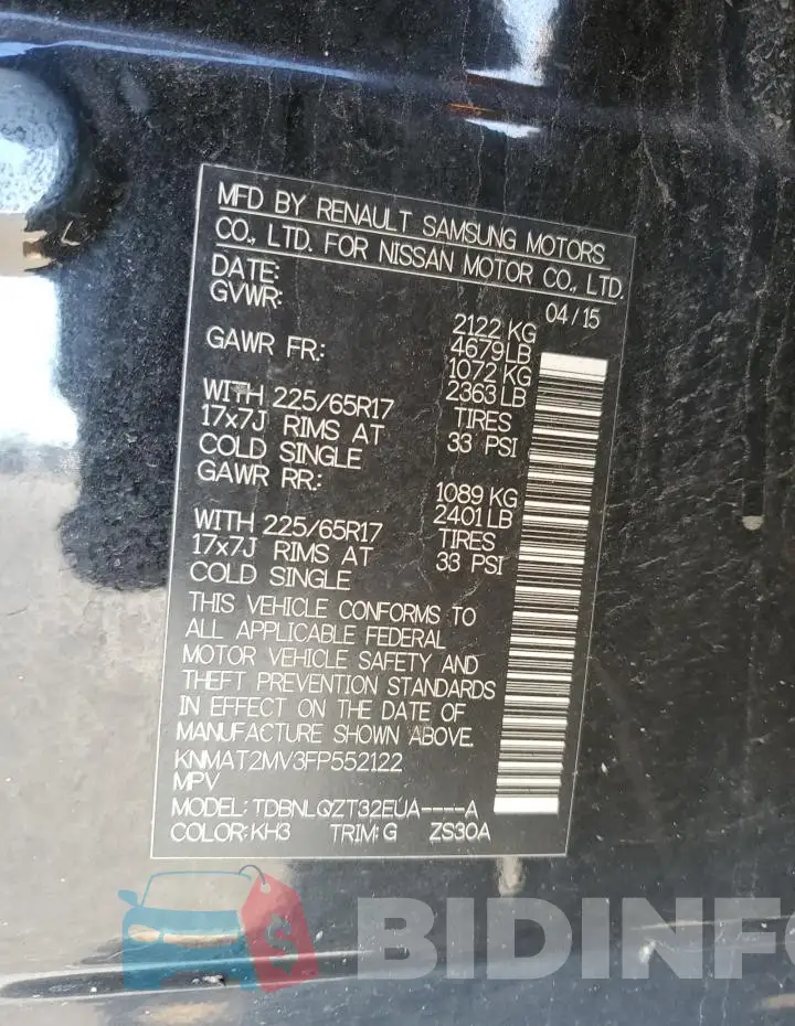 KNMAT2MV3FP552122 Photo# 13