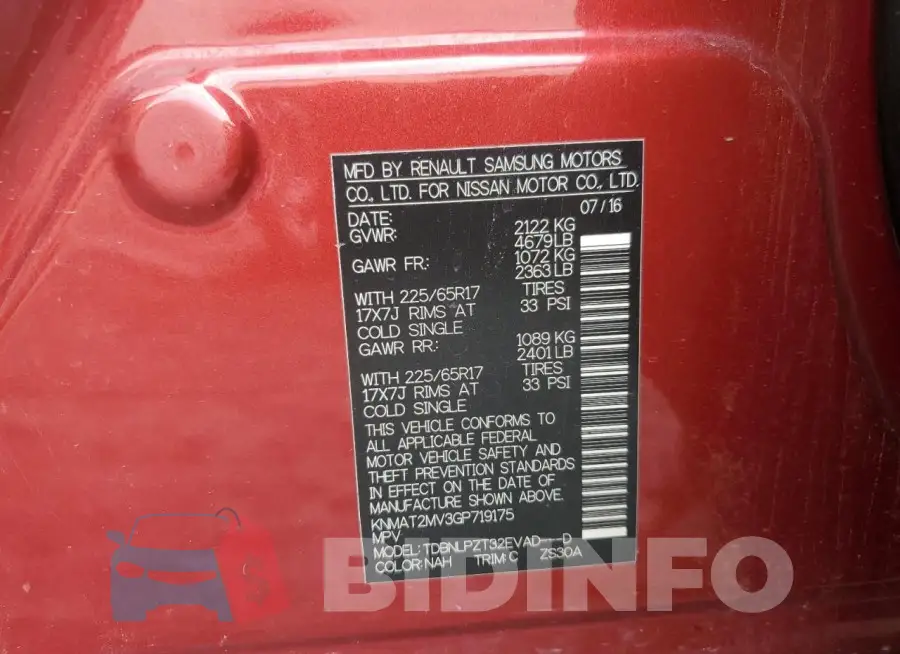 KNMAT2MV3GP719175 Photo# 13
