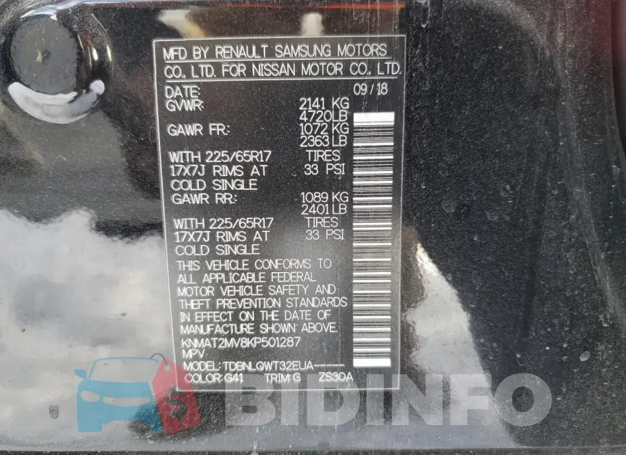 KNMAT2MV8KP501287 Photo# 12