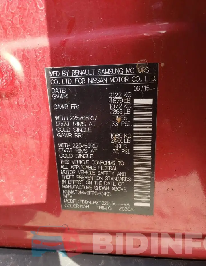 KNMAT2MV9FP580491 Photo# 14