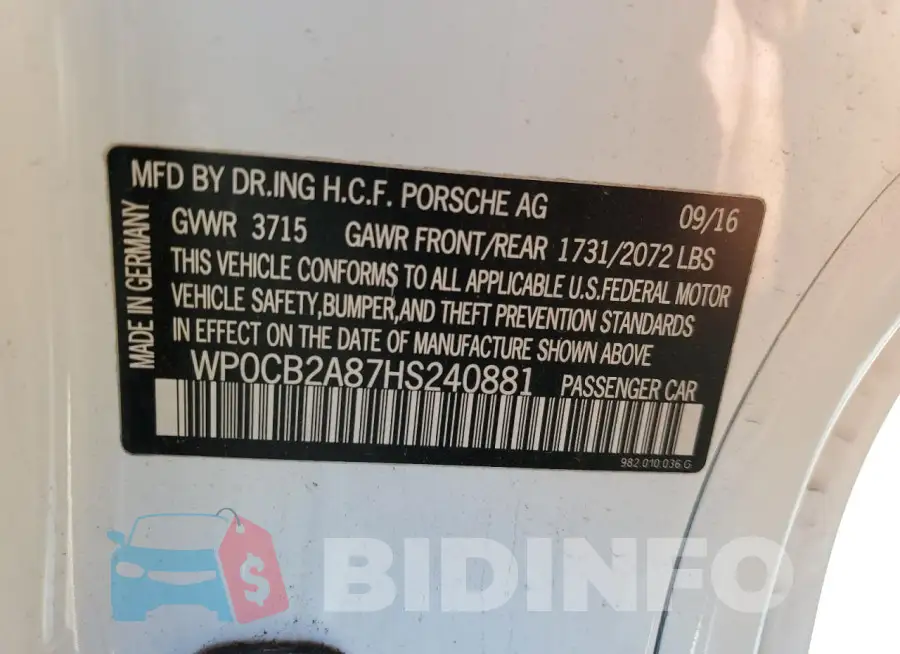 WP0CB2A87HS240881 Photo# 12