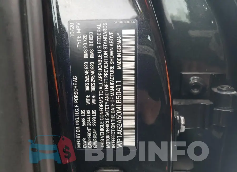 WP1AG2A50MLB50411 Photo# 13