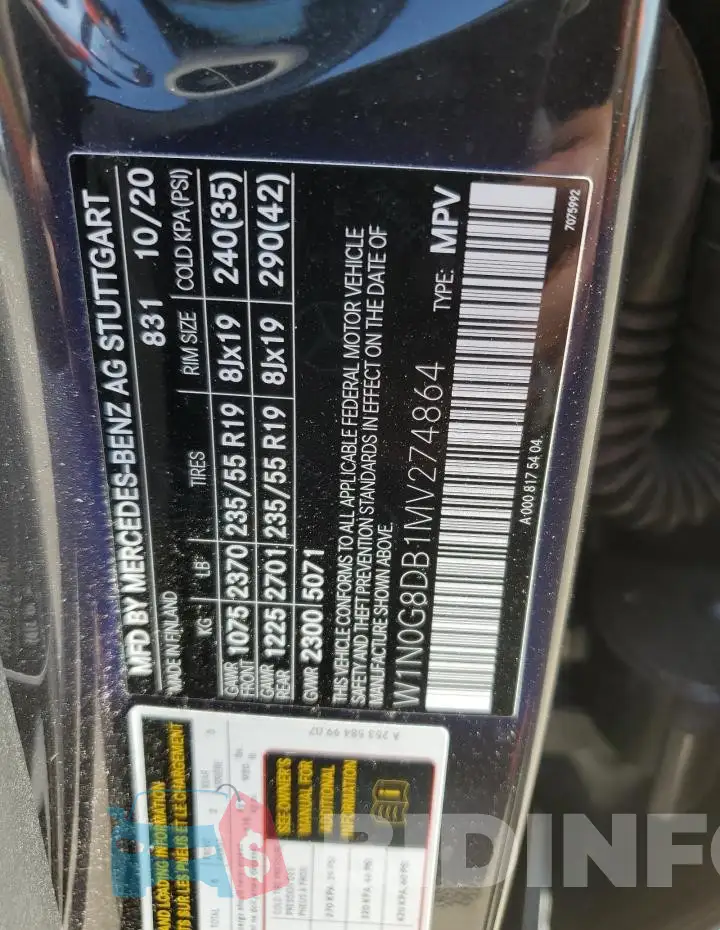 W1N0G8DB1MV274864 Photo# 14