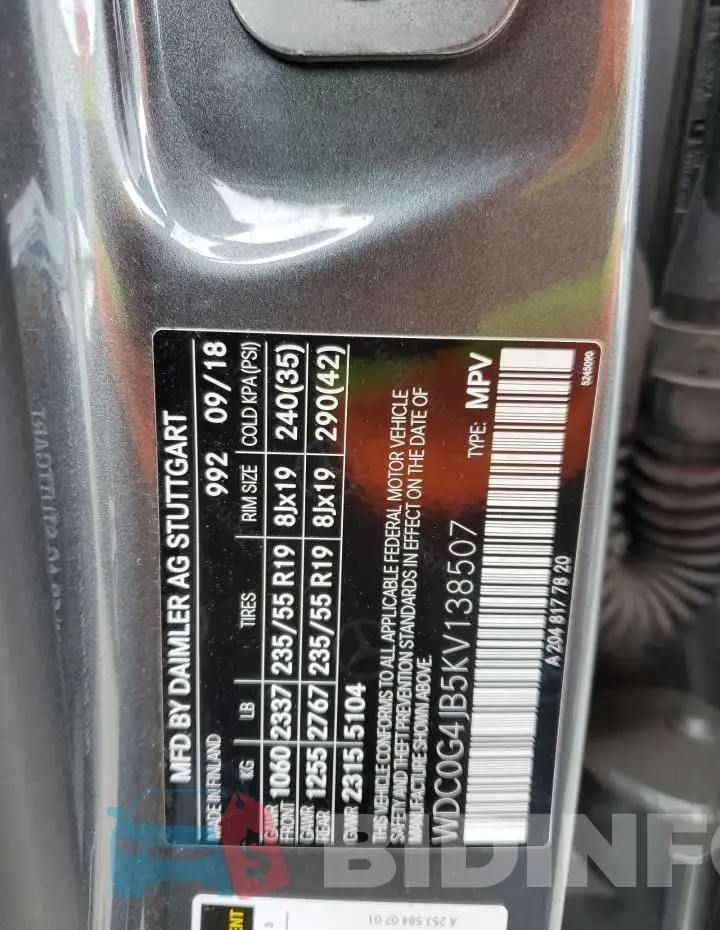 WDC0G4JB5KV138507 Photo# 12