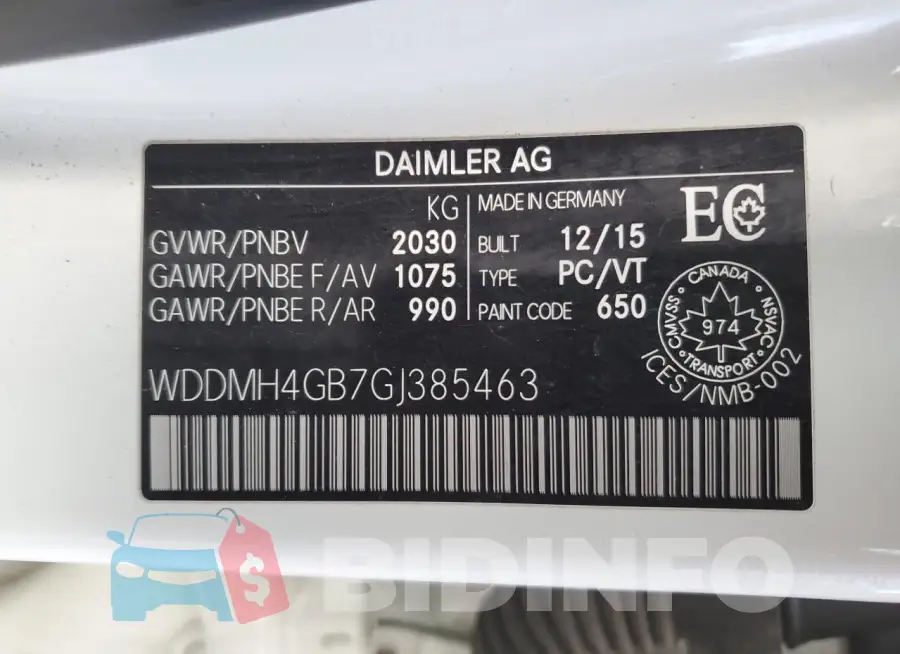 WDDMH4GB7GJ385463 Photo# 12