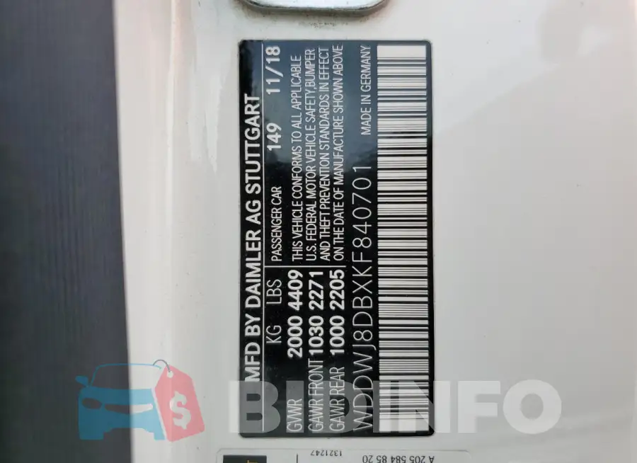 WDDWJ8DBXKF840701 Photo# 13