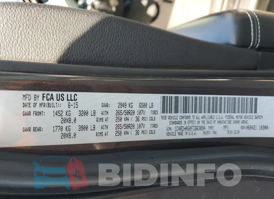1C4RDHAG0FC863894 Photo# 13