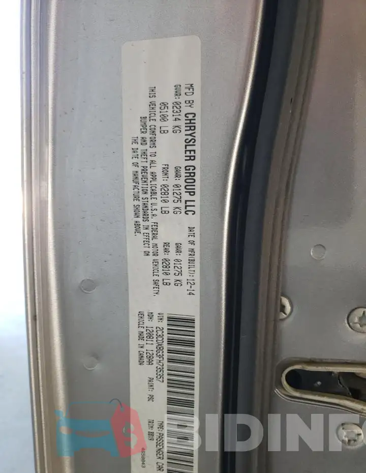 2C3CDXBG3FH735357 Photo# 13