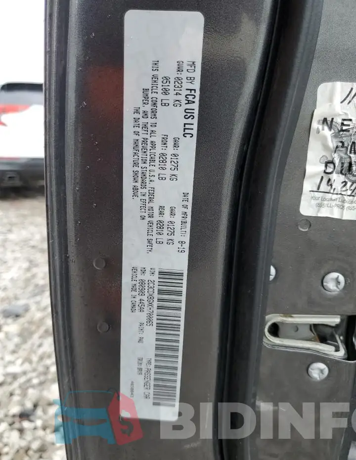 2C3CDXBGXKH700065 Photo# 12