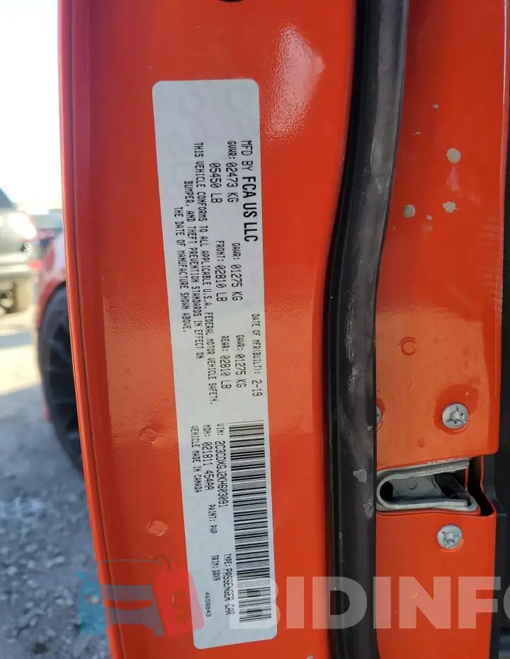 2C3CDXGJ2KH603091 Photo# 12