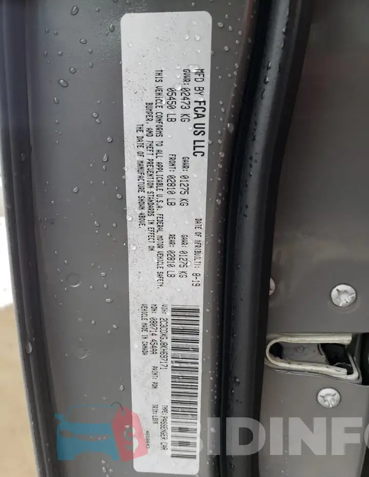 2C3CDXGJ8KH697171 Photo# 12
