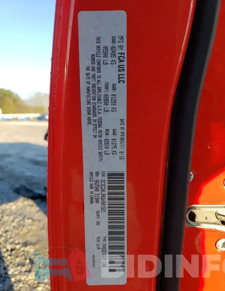 2C3CDXL9XGH301521 Photo# 12