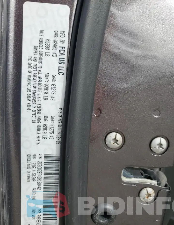 2C3CDZBT4GH168442 Photo# 12