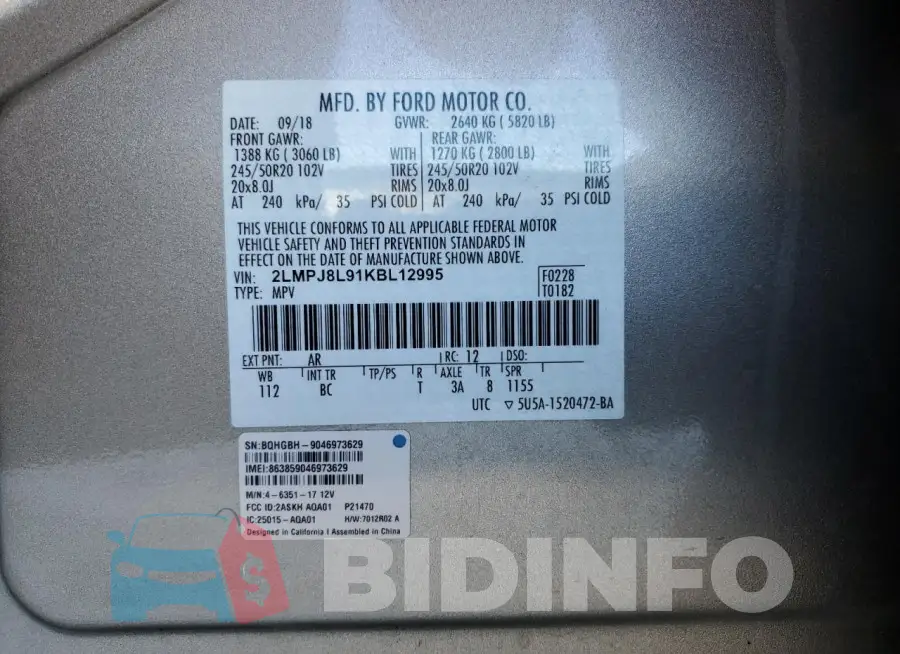 2LMPJ8L91KBL12995 Photo# 13