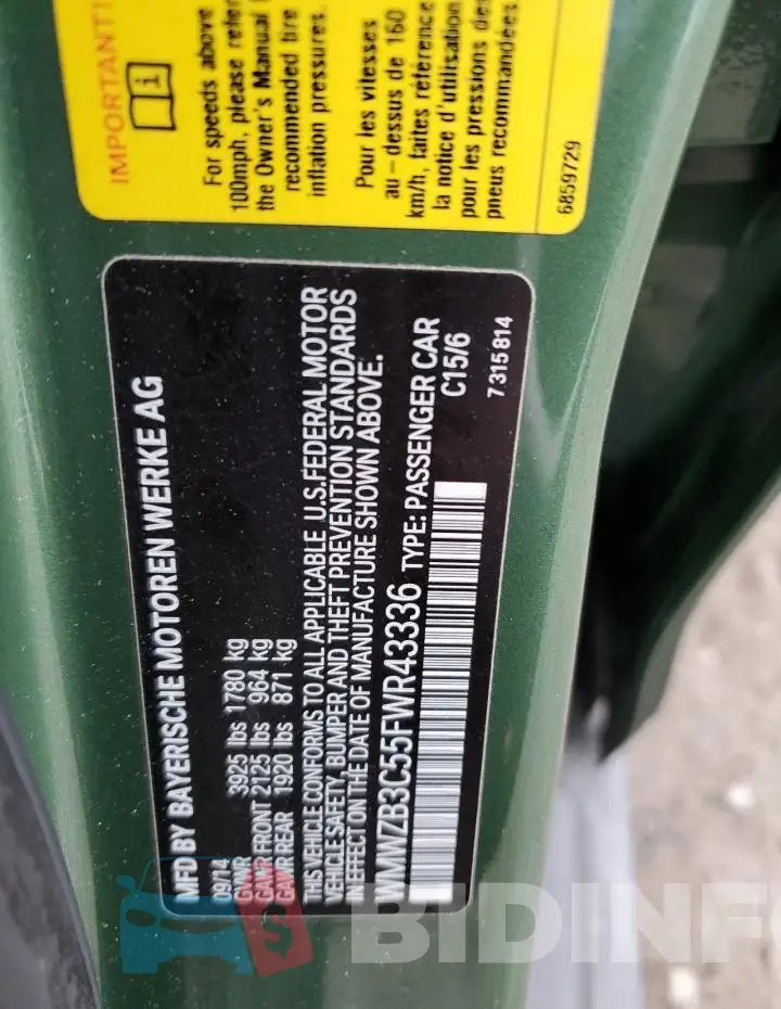 WMWZB3C55FWR43336 Photo# 12