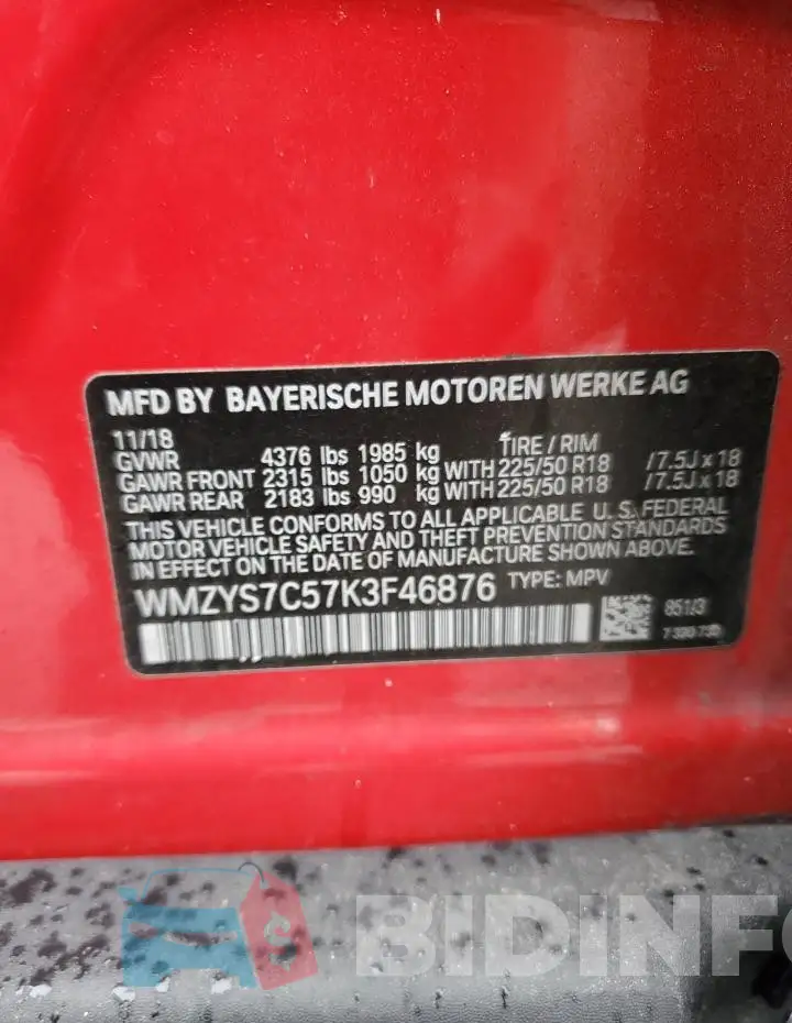 WMZYS7C57K3F46876 Photo# 12