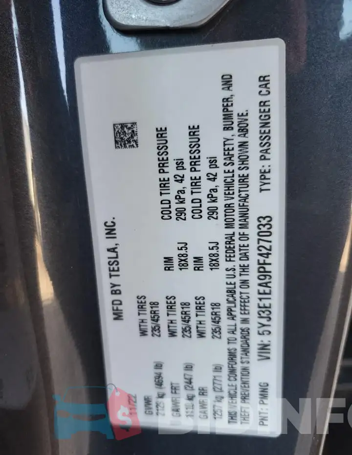 5YJ3E1EA9PF427033 Photo# 12