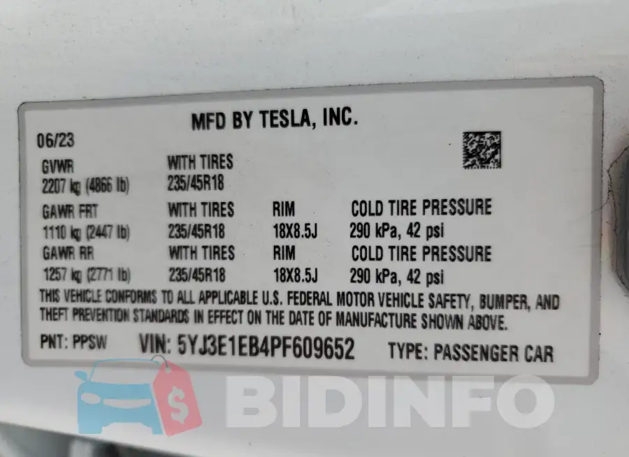 5YJ3E1EB4PF609652 Photo# 12