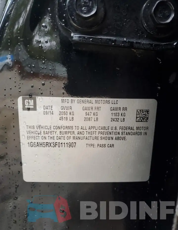 1G6AH5RX3F0111907 Photo# 12