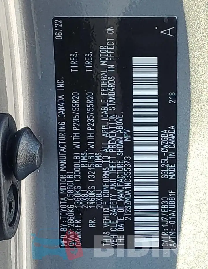 2T2SZMDA1NC355373 Photo# 12