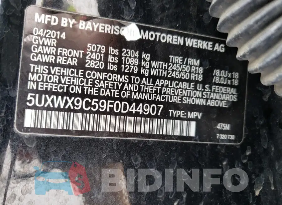 5UXWX9C59F0D44907 Photo# 13