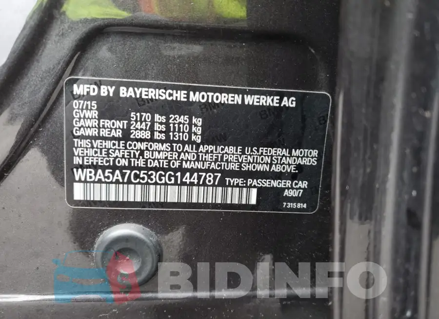 WBA5A7C53GG144787 Photo# 12