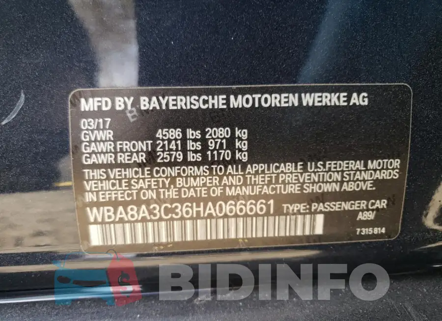 WBA8A3C36HA066661 Photo# 12