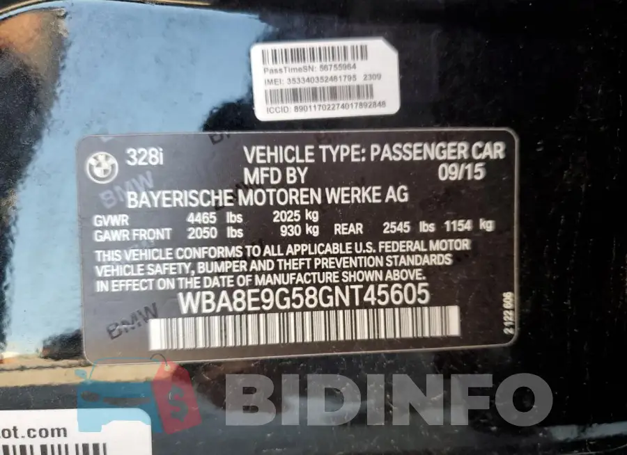 WBA8E9G58GNT45605 Photo# 12