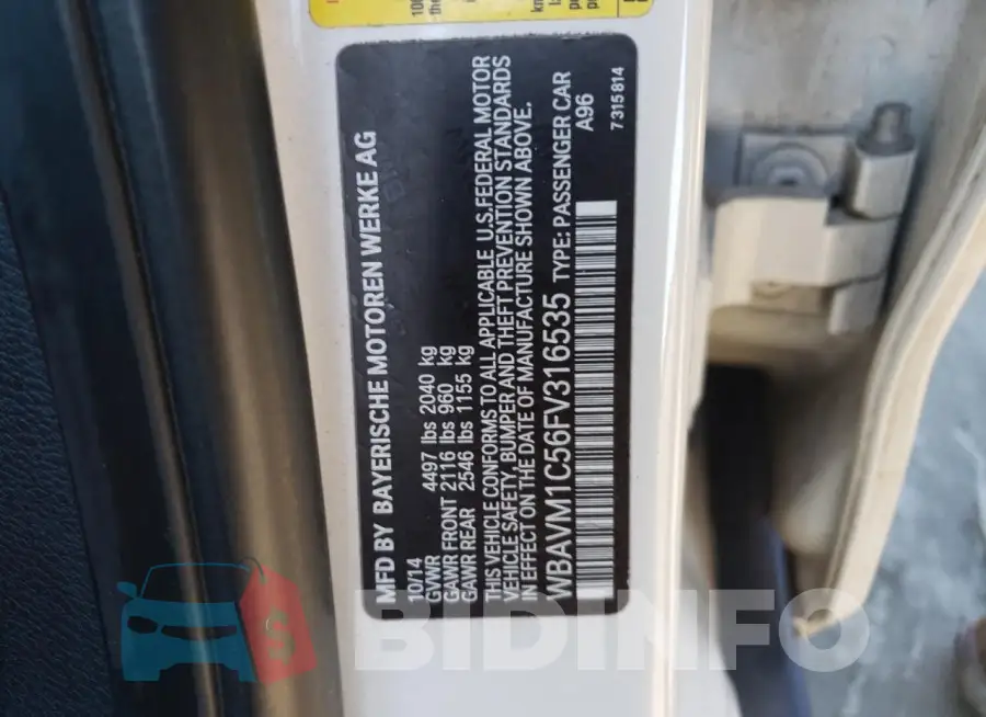WBAVM1C56FV316535 Photo# 12