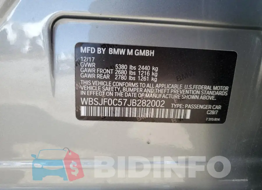 WBSJF0C57JB282002 Photo# 13