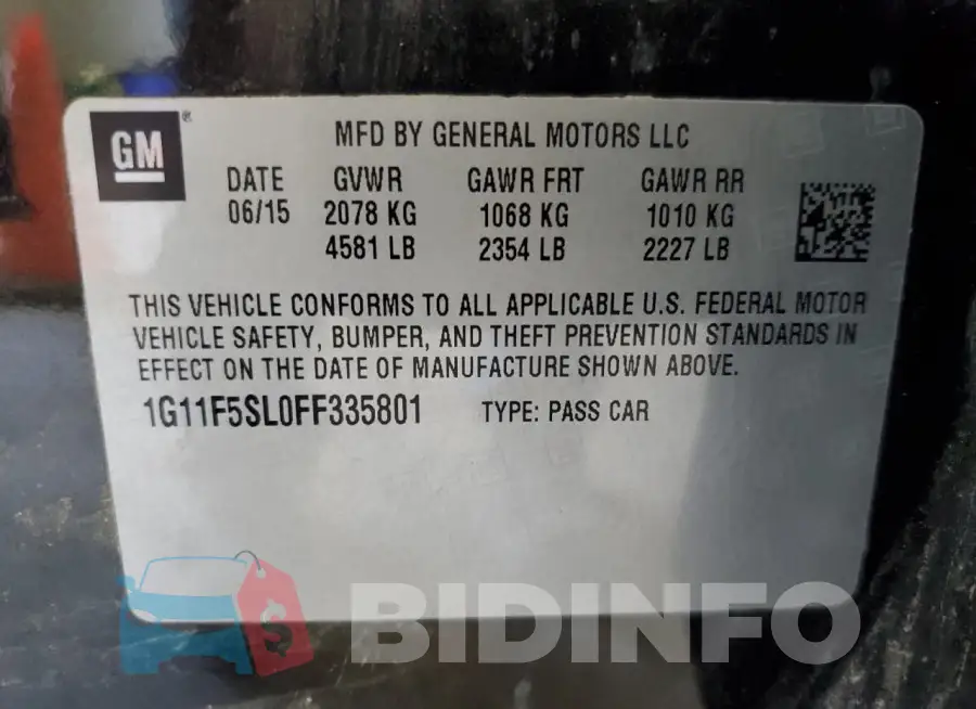 1G11F5SL0FF335801 Photo# 12