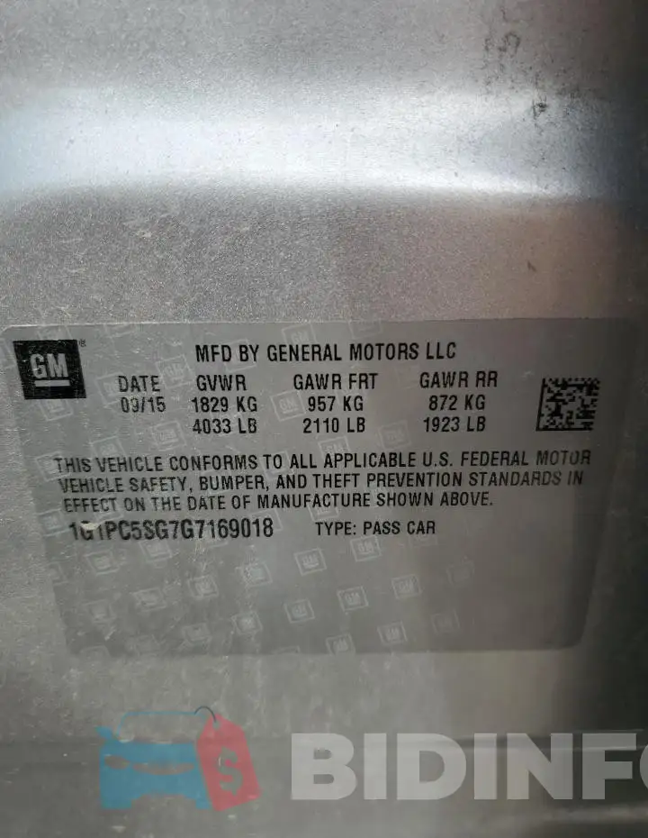 1G1PC5SG7G7169018 Photo# 13