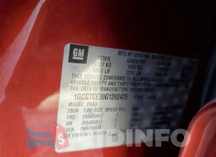 1GCGTCE39G1282475 Photo# 12