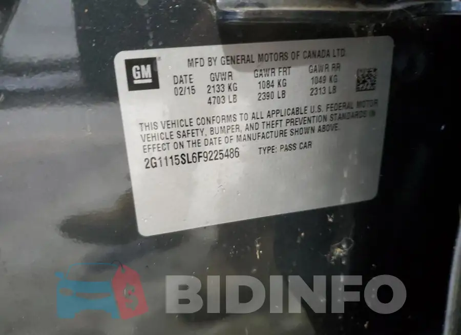 2G1115SL6F9225486 Photo# 12