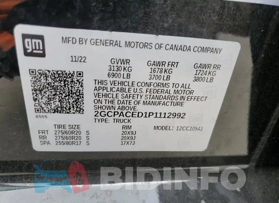 2GCPACED1P1112992 Photo# 12