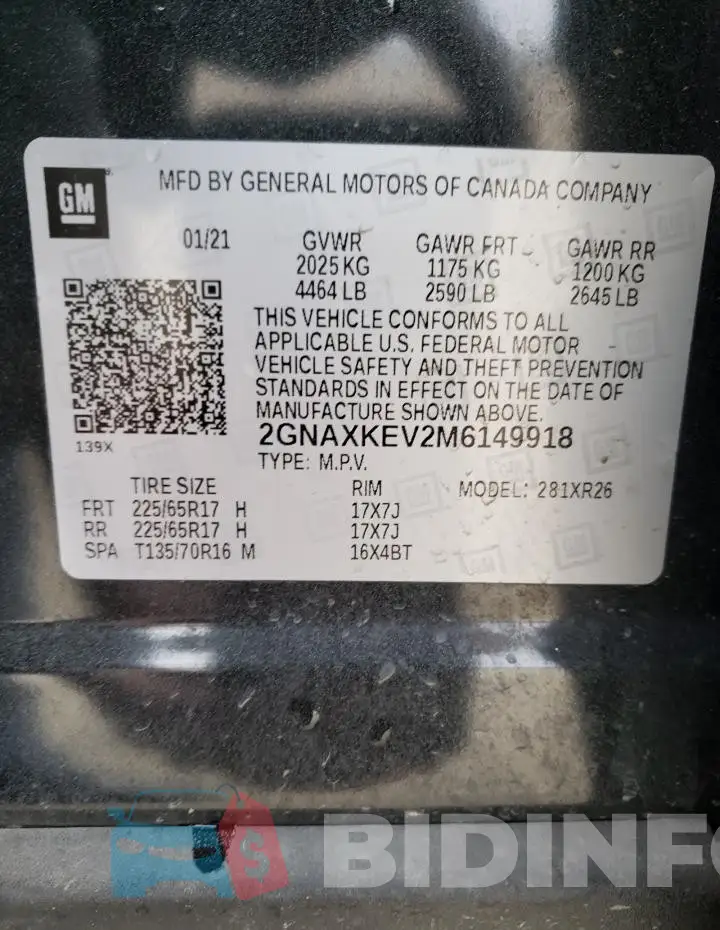 2GNAXKEV2M6149918 Photo# 12